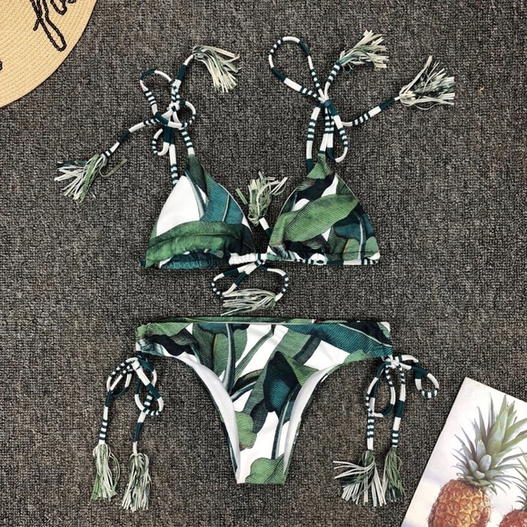 2490 leaf fringe bikini set - Picture 4 of 6